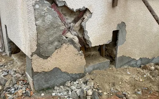 R&eacute;novation mur b&acirc;timent communal