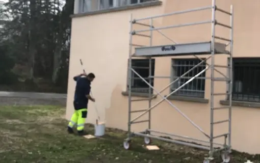 Peinture murs garages municipaux